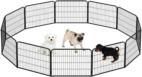 Miniatura 34 de BestPet Extensión de corral para perros 32 pulgadas, 2 paneles Corral resistente para mascotas con ejercicio de metal Paneles de cerca