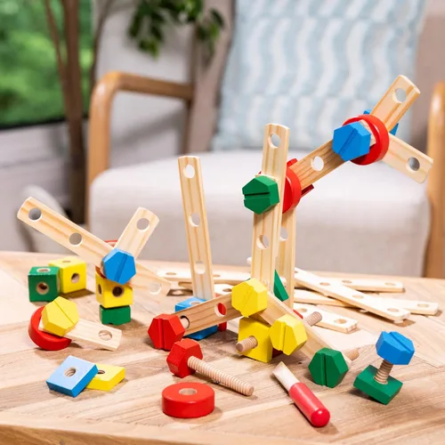 Miniatura 9 de Kit de construcción de madera Melissa & Doug en una caja (48 unidades)