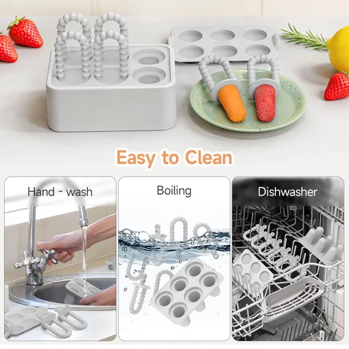 Miniatura 8 de Morlike Baby Tiny Pops, Molde de paletas de silicona 100% para bebés de 4 meses + moldes de leche materna para aliviar la dentición, esenciales