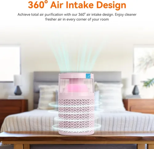 Miniatura 7 de AIRROMI Purificador de aire para mascotas para el hogar y el dormitorio, filtro de carbón activado HEPA, elimina la caspa y el olor de las mascotas