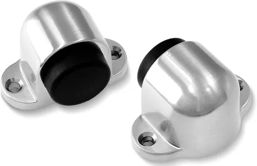 Miniatura 2 de Tope de piso resistente de 1.3 Pulgadas / 33mm, tope de puerta de montaje en el piso con tapón de goma silencioso, acabado cepillado de acero