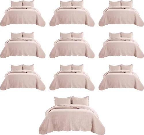 Miniatura 21 de MOONLIGHT20015 Paquete de 8 Colchas Tamaño King para Cama (106" x 96") - Venta al Por Mayor para Hoteles, Dormitorios de Huéspedes y Airbnbs - Gris