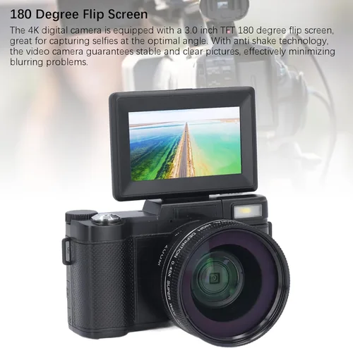 Miniatura 9 de Cámara digital 4K para fotografía y video, cámara de enfoque automático de 48 MP para YouTube, cámara compacta de viaje con tarjeta SD de 32 GB