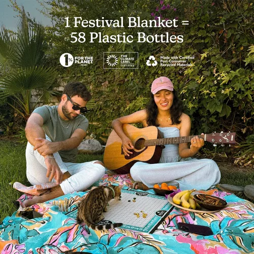 Miniatura 12 de Manta Nomadix Festival - Perfecta para picnics, camping y asientos de césped - Parte superior de felpa y base resistente al agua - Hecha