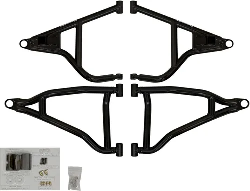 Miniatura 6 de SuperATV - Brazos en A arqueados resistentes para Polaris General 1000 (2016) - 1.5" de desplazamiento - Negro