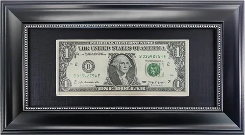 Miniatura 9 de GMFrames Marco de billetes de dólar de caoba con vidrio real de estera negra