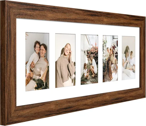 Miniatura 845 de Marcos de Fotos Collage de 13.5X15.5 con 7 Aberturas para Fotos de 4X6, Marco de Fotos Múltiples con Paspartú para Decoración de Pared, Grano