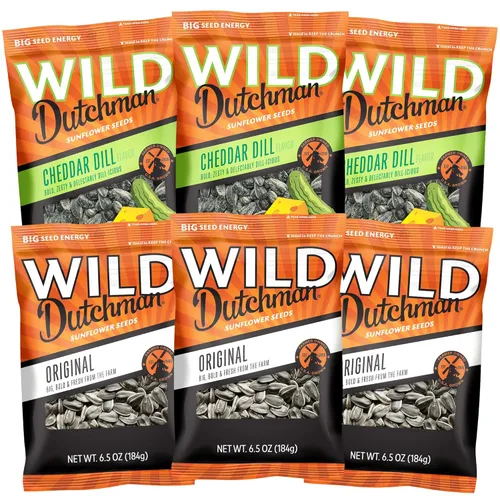 Miniatura 13 de Wild Dutchman Semillas de girasol tostadas en una bolsa resellable para una frescura definitiva y un fácil vertido, paquete de 6 sabores variados