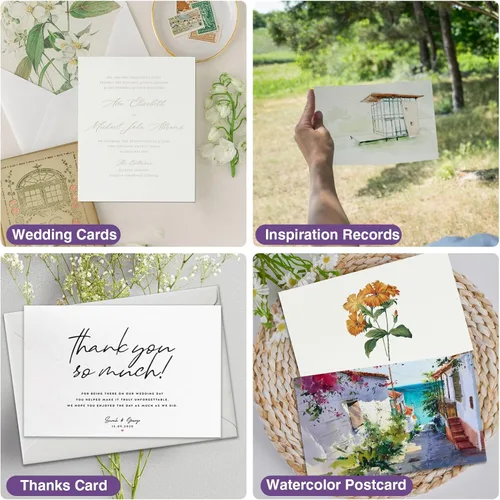 Miniatura 7 de Paquete de 30 tarjetas de acuarela en blanco con sobres de 5 x 7 pulgadas, 140 libras/10.58 oz/m², 100 % algodón, no plegado, sin ácidos, papel