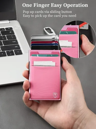 Miniatura 5 de Cartera desplegable para hombre, H, rosa, Moderno