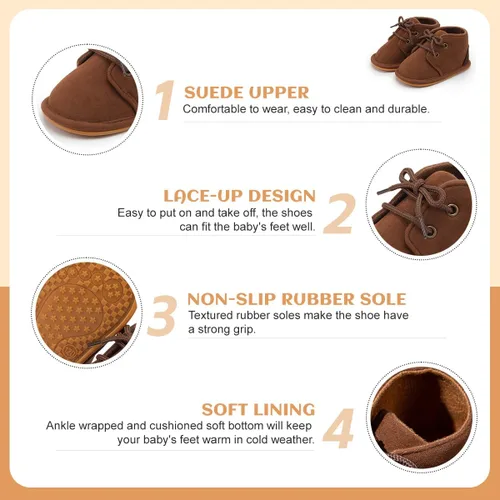 Miniatura 5 de Casazoe Zapatos Oxford de piel sintética para bebés, niños y niñas, mocasines de boda, zapatos de vestir para bautismo para niños pequeños, zapatos
