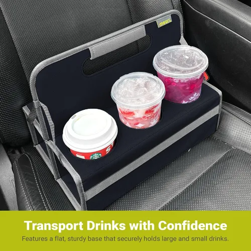 Miniatura 4 de meori Portabebidas reutilizable para 2 tazas, portador de tazas para llevar, plegable, portador de café con asa para vino, cócteles, organizador