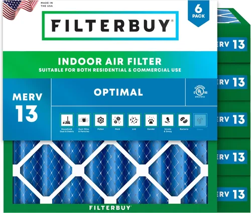 Miniatura 33 de Filterbuy Filtro de aire MERV 13 de 8 x 14 x 1 pulgadas para defensa óptima contra el humo y la alergia (paquete de 6), repuesto de filtros