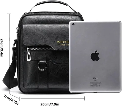 Miniatura 7 de Bolsa de mensajero para hombre, de piel sintética, bolsa de hombro, bolsa de viaje, bolso de hombre, bolso casual, bolsa de mano con personalidad