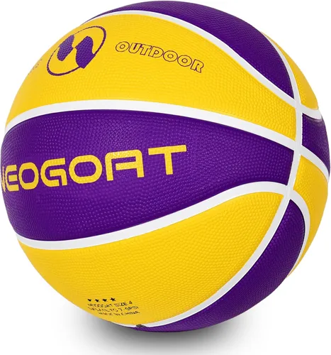 Miniatura 9 de Pelota de baloncesto para niños y jóvenes tamaño 4/5 25.5/27.5", Pelota de baloncesto de goma gruesa y duradera de alto rebote NEOGOAT tamaño 4/5