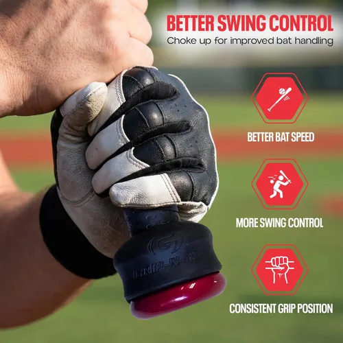 Miniatura 3 de Anillo de estrangulamiento de Grip-N-Rip para bate de béisbol/sóftbol con empuñadura de botón y apilable para un ajuste personalizado y comodidad