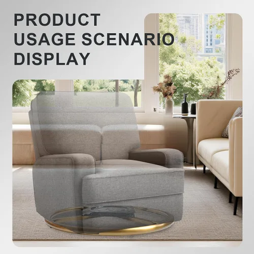 Miniatura 3 de Repuesto de base de anillo giratorio redondo reclinable dorado de 24 pulgadas con placa, muebles resistentes, sofá, silla, piezas inferiores