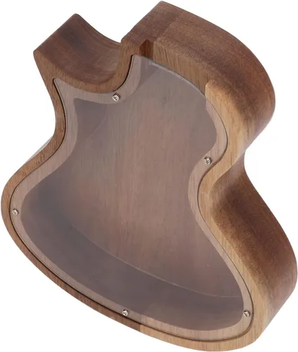 Miniatura 8 de Asixxsix Alcancía de madera, banco decorativo en forma de guitarra, caja de dinero, banco de ahorro, regalos únicos para niños y adultos, regalo