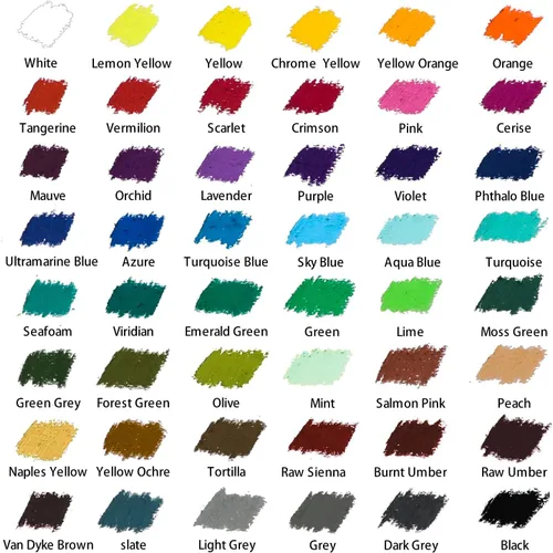 Miniatura 2 de Mont Marte Pasteles al óleo en caja de metal Signature 48 piezas, 48 colores surtidos, juego de pasteles al óleo vibrantes, excelente para mezclar