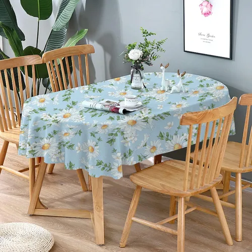 Miniatura 2 de Bnejvif Mantel ovalado de tela con estampado de girasol, para primavera y verano, impermeable, sin arrugas, duradero para mesas, 54 x 72 pulgadas