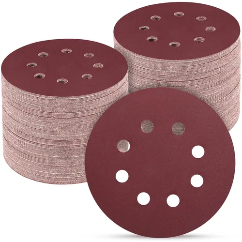 Miniatura 11 de 165 piezas, discos de lija de 5 pulgadas redondos, papel de lija de gancho y bucle para lijadora orbital aleatoria, grano 40 60 80 120 150 240 320