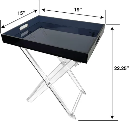 Miniatura 2 de Designstyles Mesa plegable de acrílico - Escritorio moderno y elegante - Mesa de servicio de cocina y bar - Elegante diseño transparente