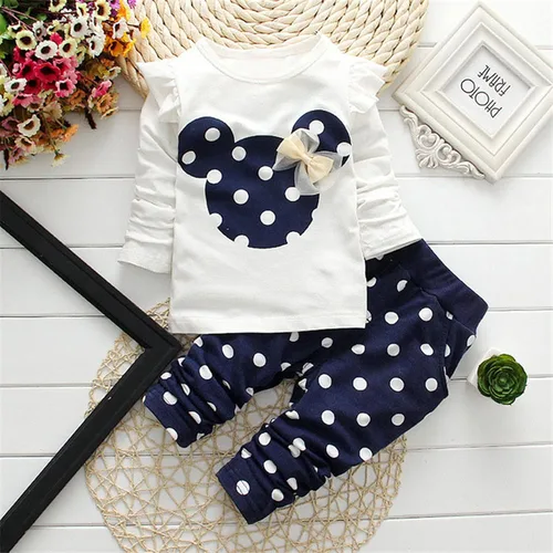 Miniatura 4 de Cute Toddler Baby Girls Clothes Set Long Sleeve T-Shirt and Pants Kids 2pcs Outfits
