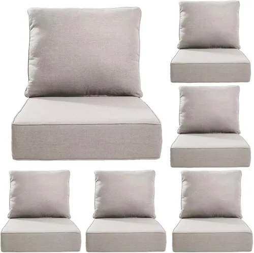 Miniatura 85 de Rilyson Cojines de patio para muebles de exterior, 22 x 24 pulgadas, respaldo alto y asiento profundo, cojín de exterior para sillas de patio, sofá