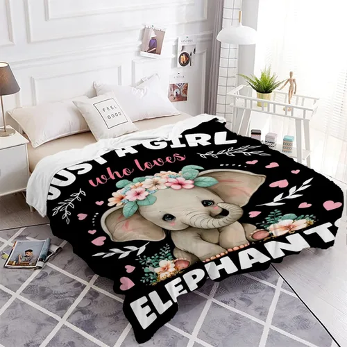 Miniatura 2 de Manta de elefante, regalos de elefante para mujeres y niñas, manta de franela suave, acogedora y ligera para sofá y cama, tamaño XS, 40 x 30