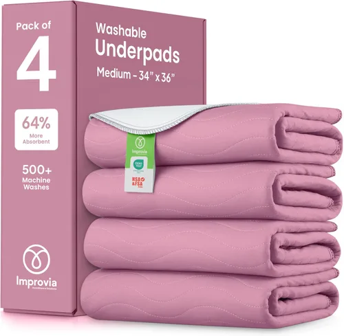 Miniatura 9 de IMPROVIA® Almohadillas lavables, almohadillas reutilizables de gran absorción para incontinencia para niños, adultos, ancianos y mascotas, Azul