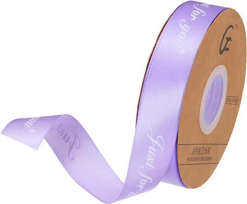 Miniatura 9 de MECCANIXITY Cinta de satén de 1 pulgada de ancho y 50 yardas de ancho Just for You, cinta de grogrén personalizada de San Valentín para envolver Rosa