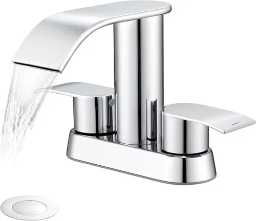 Miniatura 21 de Ultimate Unicorn Grifo de Baño para Lavabo Dorado Cepillado, Grifo de Lavabo de Baño de 4 Pulgadas para 3 o 2 Agujeros, Grifos de Cascada de 2 Oro