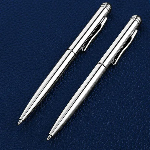 Miniatura 7 de Qianyu Paquete de 7 mini bolígrafos pequeños con 5 recambios de 4 pulgadas, bolígrafos de bolsillo giratorios de 4 pulgadas, cartera corta de metal