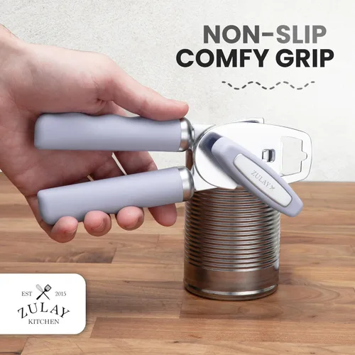 Miniatura 5 de Zulay Kitchen Abrelatas manual de acero inoxidable resistente con abridor de botellas, abrelatas manual a prueba de óxido con perilla giratoria