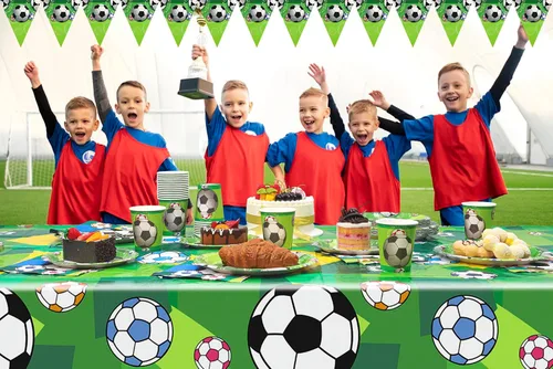 Miniatura 6 de Soccer Party Supplies - Juego de vajilla de papel de cumpleaños de 102 piezas con temática deportiva para niños, incluye platos de 9 pulgadas