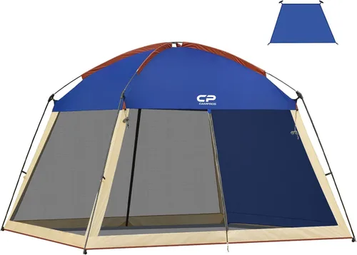 Miniatura 19 de CAMPROS CP Tienda de campaña de casa con pantalla de 10 x 10 pies, toldo con malla de pantalla de malla para patios, actividades de camping al aire