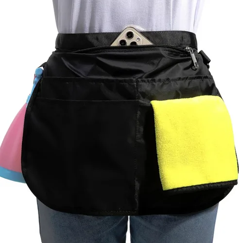 Bafelia Delantal Organizador de Limpieza de Tamaño Pequeño para Mujeres con 5 Bolsillos, Suministros de Limpieza Profesionales Impermeables para