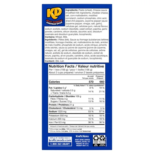 Miniatura 3 de Kraft Dinner Macarrones y queso cheddar picantes, 5.50 oz (paquete de 12), importados de Canadá