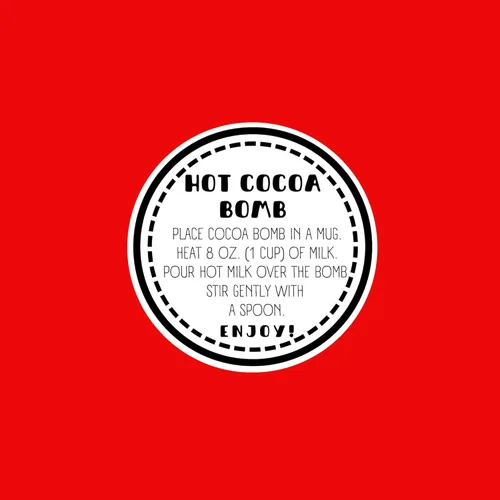 Miniatura 6 de Calcomanías de bomba de cacao caliente para caja, embalaje a granel de 250 por rollo, etiqueta de 2 pulgadas, instrucciones de etiqueta
