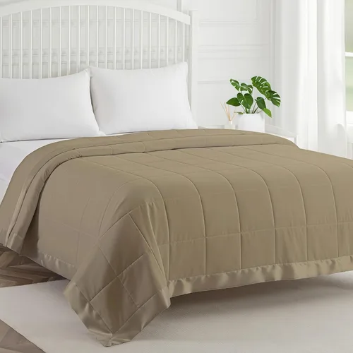 Miniatura 17 de COMFLIVE - Manta con relleno alternativo - Manta acolchada de microfibra tamaño King con borde satinado, mantas de cama para todas las estaciones