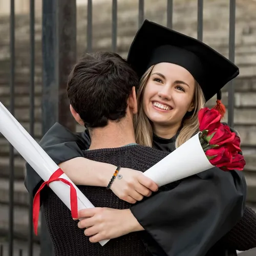 Miniatura 5 de 2024 Graduation Gifts for Her Him Natural Stone Bracelet Class of 2024 High School College Graduation Gift for Women Men