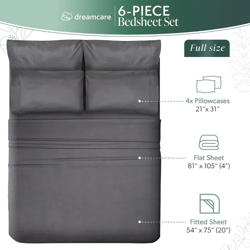 Miniatura 4 de DREAMCARE Sábanas 100% eucalipto, sábanas matrimoniales, Tencel, Lyocell Juego de sábanas frescas para personas que duermen con calor