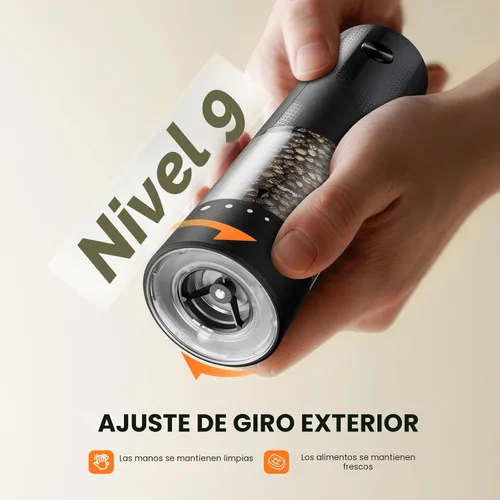 Miniatura 3 de Juego de molinillo eléctrico de sal y pimienta, salero y pimentero automático, electrodomésticos de cocina con grosor externo ajustable, tolva más