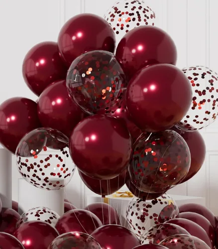 Miniatura 8 de AULE - Globos de fiesta (42 unidades), diseño de globos de látex y confeti y cintas de 64 ft, 12 pulgadas, set de decoración