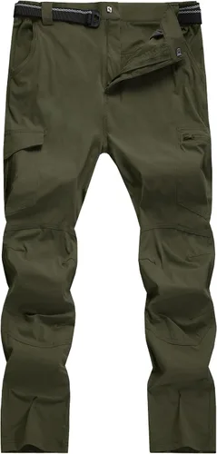 Miniatura 2 de WENRONSTA Pantalones cargo de senderismo para hombre, secado rápido, ligeros, impermeables, 6 bolsillos, para exteriores, pesca, montaña