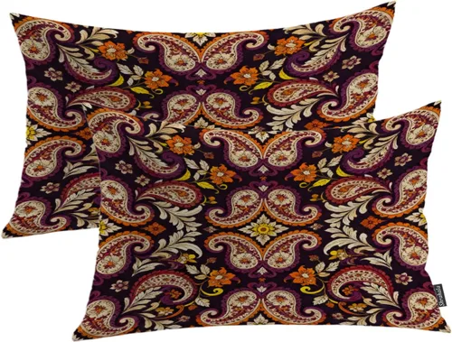 Miniatura 36 de Shrahala Funda de almohada decorativa de castillo oscuro de Halloween, casa con murciélagos de bruja, esqueleto, funda de almohada cuadrada mezclada