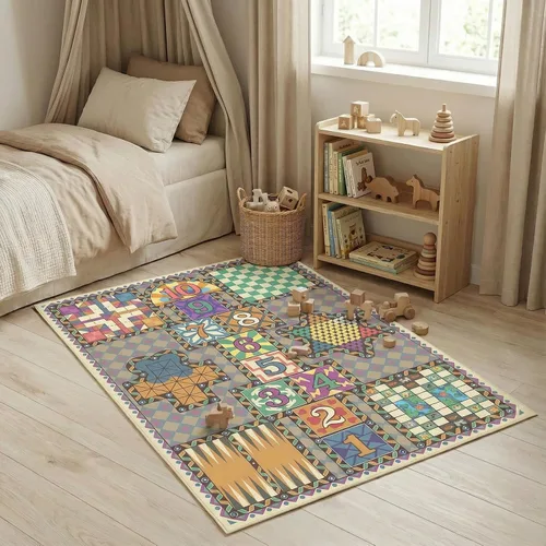 Miniatura 6 de Alfombra de juego para niños 7 en 1 y alfombra de sala de juegos, alfombra de guardería jumbo de 79 x 59 pulgadas, lavable a máquina y plegable, 7