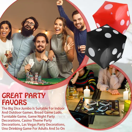 Miniatura 4 de Blulu Paquete de 3 Dados Inflables Grandes Dados Inflables Gigantes Jumbo para Juegos de Mesa en Interiores y Exteriores Ludo Favor de Fiesta