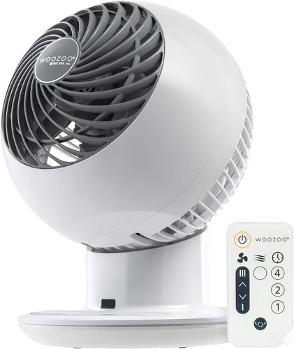 IRIS USA - Ventilador WOOZOO de circulación de aire con control remoto, oscilante, 5 velocidades, distancia máxima de aire de 82 pies, inclinación