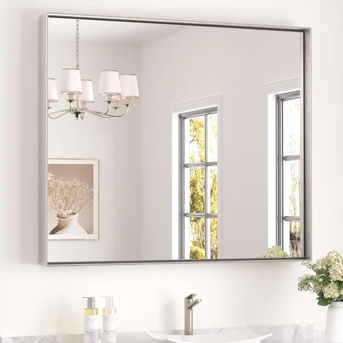 Miniatura 94 de Keonjinn - Espejo rectangular con marco negro para baño de 40 x 30 pulgadas, espejo de pared para sobre el lavabo, espejos de tocador de metal